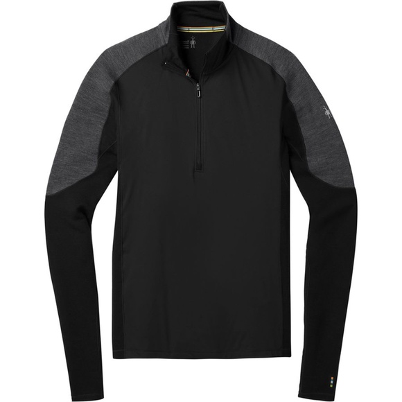 Smartwool Men's Black & Gray PhD Light Wind 1/2 Zip Merino Long Sleeve Pullover - Picture 1 of 11